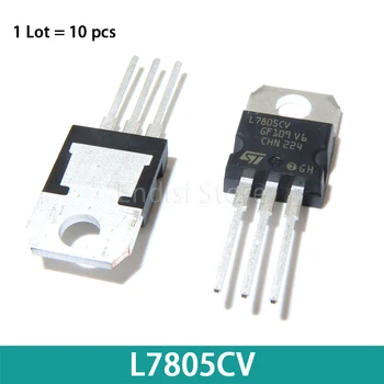 10ШТ L7805CV 7805 L7805 L7805C LM7805 MC7805 Линейни Регулатори на напрежение ДО 220 5V 1.5 A Положителен регулатор на напрежение ICs