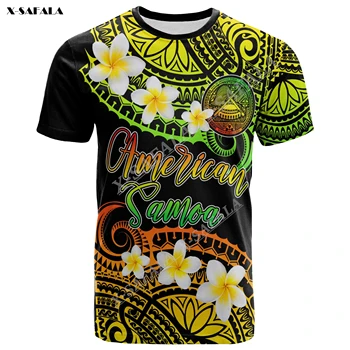 Plumeria Vibe Reggae Американска Самоа Полинезийски Хавай 3D Принт Мъжки Тениски, Потници Тениски С Къс Ръкав в Ежедневието Дишащи бързо съхнещи