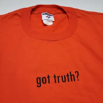 Тениска Vtg 2000 Got Истината Jesus Мъжки XL Orange Mission Meadows Y2k U62