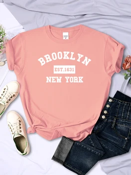 Brooklyn Est.1631, Ню Йорк, Тениска с принтом, дамски дрехи, реколта творчески тениски с математика, Улични тенденция топове, дамски блузи с къс ръкав
