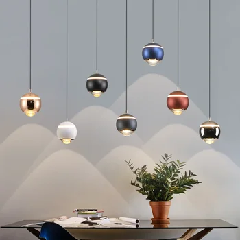 Креативната led подвесная полилей, изчистен, с отделна лампа, персонални бар с една глава, една малка лампа подвесная