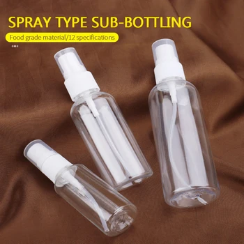 Преносими празни бутилки от под дезинфицирующего спрей, флакони за многократна употреба, пътни прозрачни пластмасови флакони за парфюми, които не съдържат токсини и безопасни