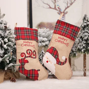 Коледни Чорапи, Чанти Дядо Коледа Коледна Украса за Дома Чанта Бонбони Подвесное Украса На Коледна Елха Noel Представя Нов 2023 Година