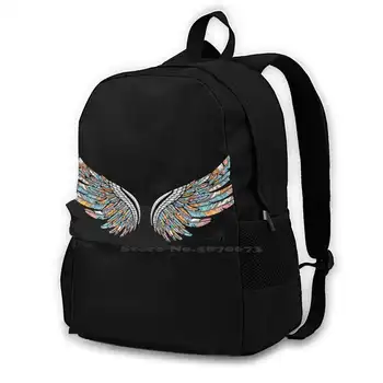 Естетически цвят Модни Чанти За пътуване Лаптоп Раница Крило на Пеперуда Цветна Естетически изчистен Ангел Radiohead