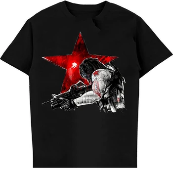 Тениска Winter Soldier Bucky Barnes Унисекс От Мек памук Homme, Популярна Градинска Дрехи S-4XL