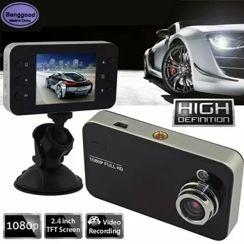Авто Записващо устройство K6000 2,4-инчов 1080P HD АВТОМОБИЛЕН Видеорекордер DVR Таблото на автомобила 140 ° Широка Камера за Нощно Виждане един dashcam