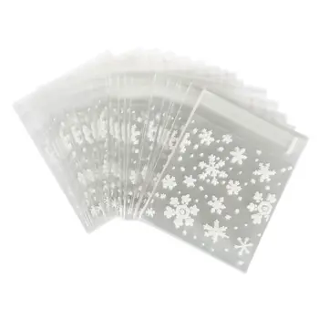 100 Бр. Пакетчета-саше, Бял Пакет за опаковки под формата на Снежинки За 