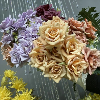 Изкуствени цветя, Растения Лилав лотос Роза, Магнолия Украса на дома градина