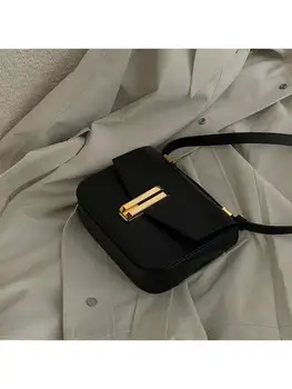 Дамска чанта Tofu bag 2023 нова мода ретро-черна чанта lady в едно рамо his small package