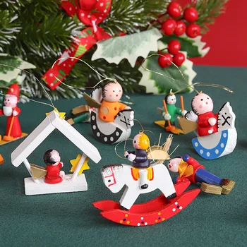 Коледен Дървен Медальон Снежинка Коледно Дърво Висящи Украшения на Коледна Украса за Дома Навидад Подарък За Нова Година 2023