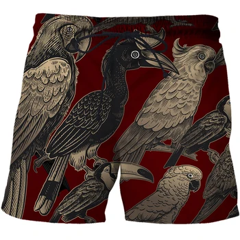 Нова Реколта Летни Мъжки къси Панталони с 3D Принтом Животни, Растения, бързо съхнещи Плувни Шорти Оверсайз, Ежедневни, Плажни Панталони, Тенденция Мъжки Дрехи