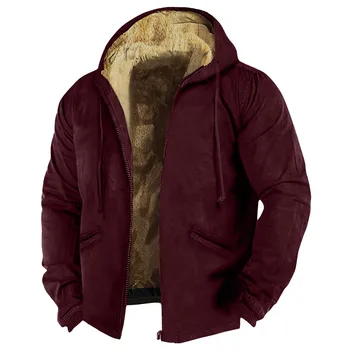 Новост зимата 2023, мъжки однотонная яке, за мъже пролет-есен ежедневната тенденция луксозно яке с качулка на цип на яке за мъже
