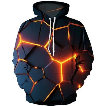 2021 Нова цветна hoody Flame с 3d флуоресценцией, hoody за мъже/жени, есенно-зимно палто, забавна яке, черни качулки