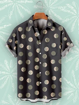 Мъжка черна риза Лятна мода с къс ръкав 2023 Ежедневни хавайски ризи Ropa Hombre Мъжки официалната социална дрехи размер оверсайз 5XL