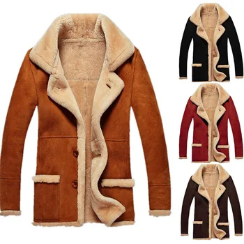 Удебелена яке, Замшевое Топло палто, Памучен яке 2023, Интегрирана Мъжко яке от кожа и кожа, Есенно-зимни дрехи за Мъже