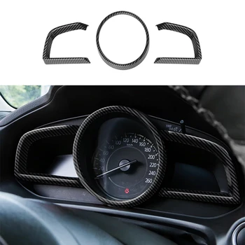 за Mazda 3 Axela 2014-2018, тапицерия на арматурното табло е от въглеродни влакна, вътрешна украса рамки за инструменти