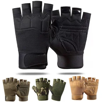 Военни армейските ръкавици за стрелба, без пръсти, мъжки тактически ръкавици с полупальцами, мини Ръкавици за спорт на открито, колоездене, ръкавици за фитнес