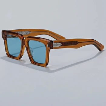 БЕЛИЗ-Полихромные слънчеви очила с дебелина JMM за мъже и жени, Квадратни Ацетатные очила с UV400, Улични Модни СЛЪНЧЕВИ ОЧИЛА ръчно изработени