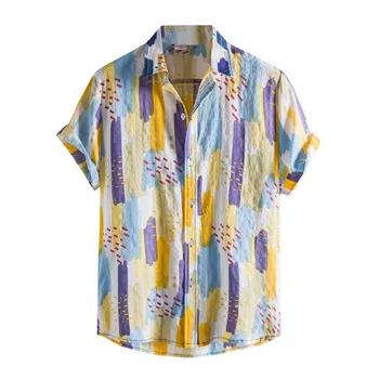 Ризи за партита от смесового памук, хавайска риза, Цвят 6